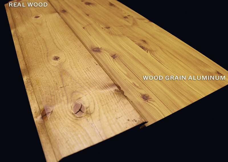 How do you spec wood grain finishes for aluminum?