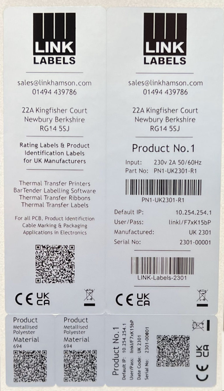 Gloss Metallised Polyester Rating Labels Link Hamson