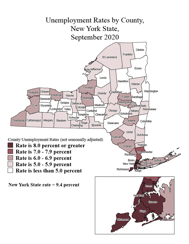 NYS Department of Labor Releases September Unemployment Data
