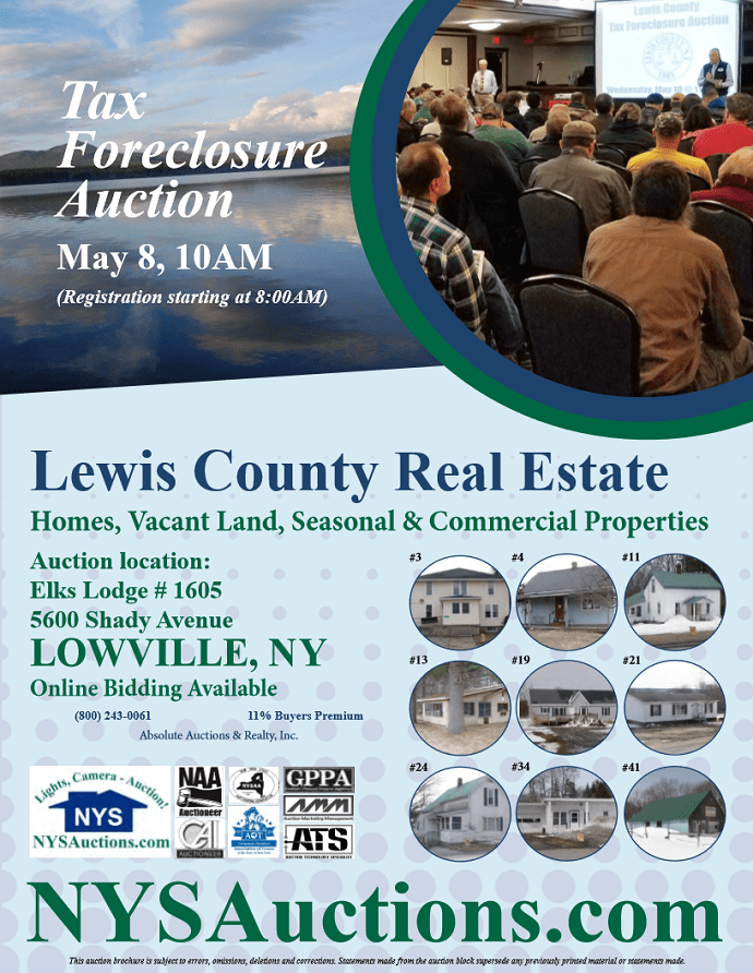 Lewis County Tax Foreclosure Real Estate Auction Scheduled for May 8