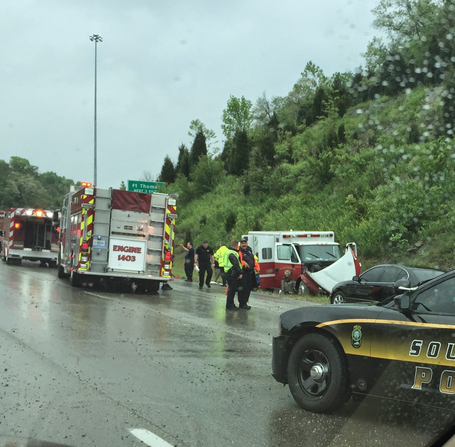 Alexandria Ambulance Transporting Patient Crashed on 471 LINK nky