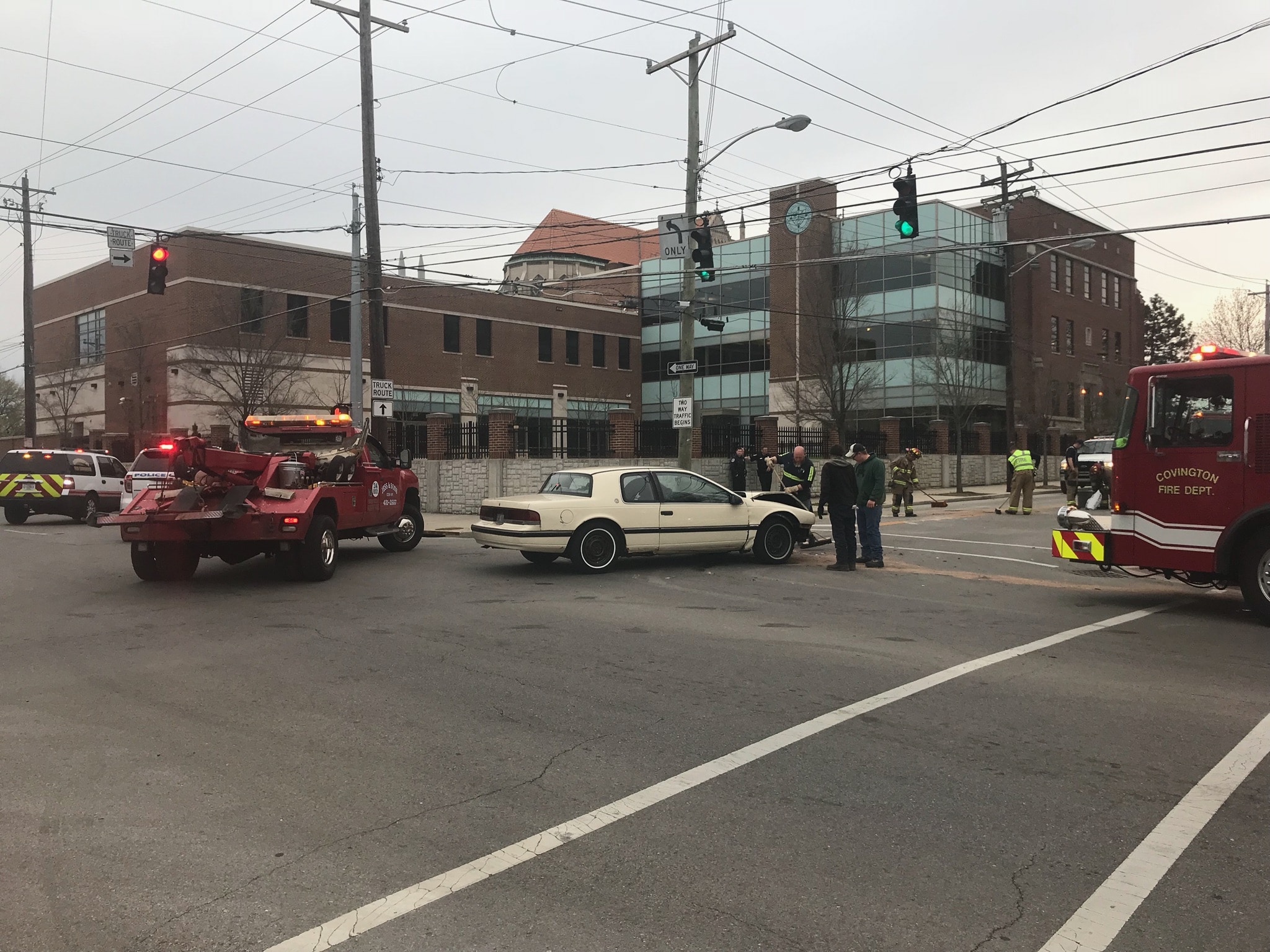 Crash Flips Car, at Busy Covington Intersection LINK nky