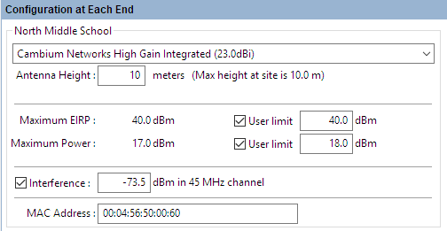 Configuration At Each End Cambium Linkplanner Online Help 4 8 8