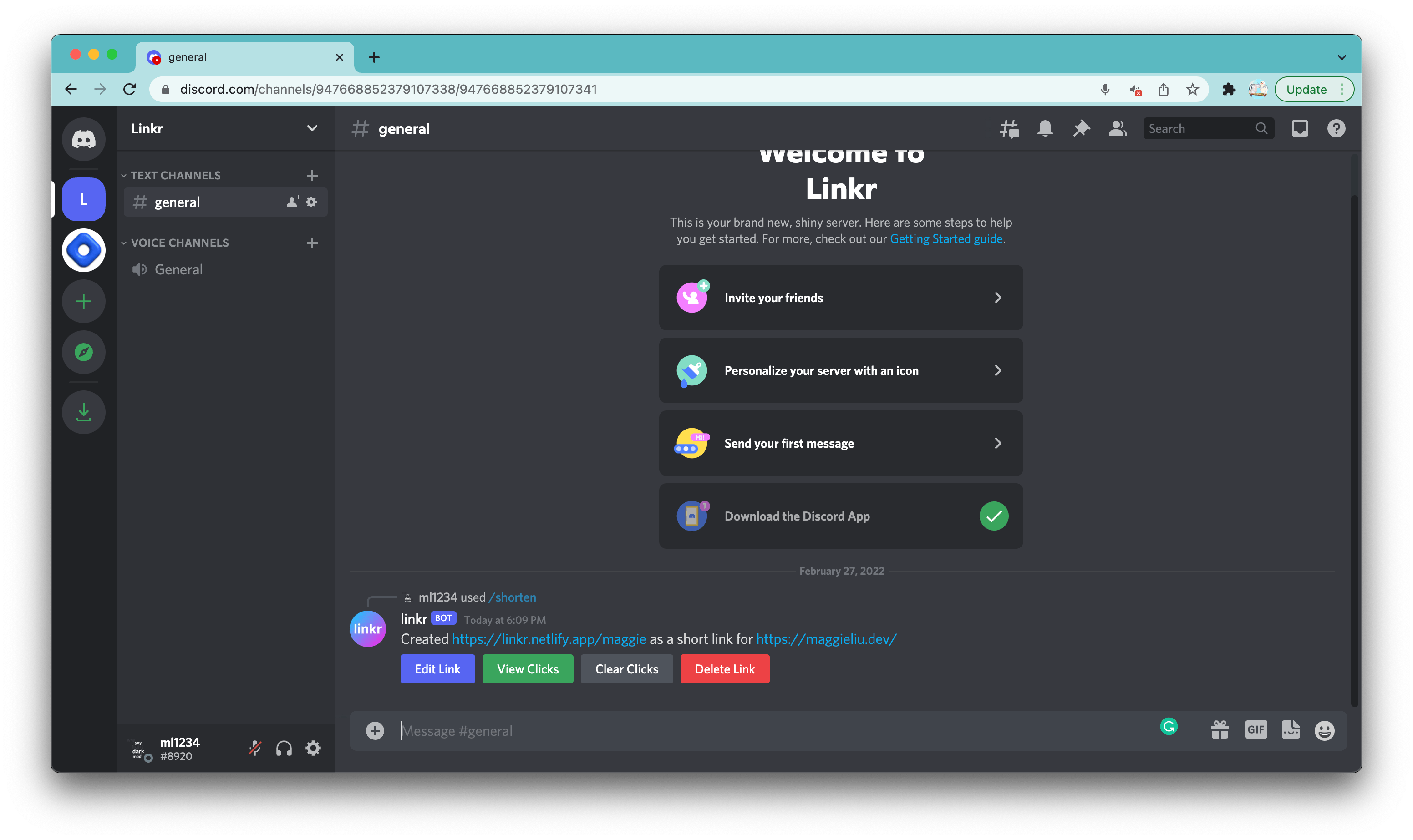 Linkr A serverless link shortener Discord bot