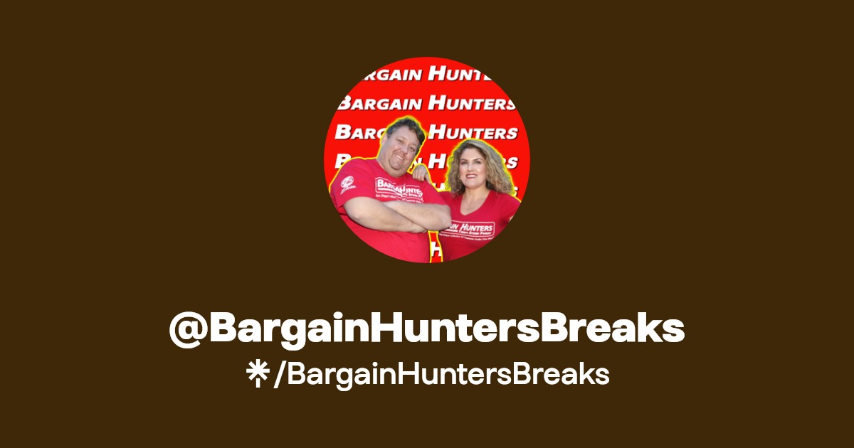 BargainHuntersBreaks Twitter, Instagram, Facebook, TikTok Linktree