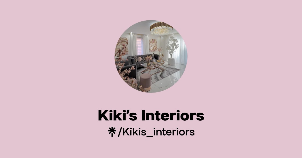 Kiki’s Interiors Instagram, TikTok Linktree