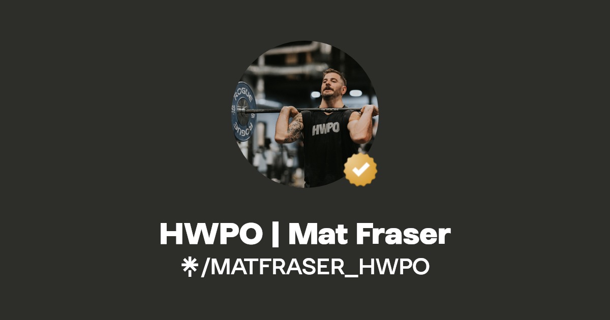 HWPO Mat Fraser Instagram, Facebook Linktree