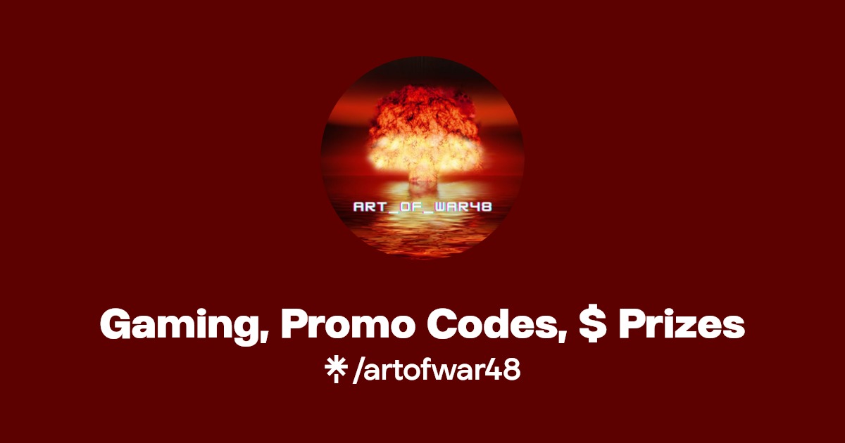 Gaming, Promo Codes, Prizes Facebook, Twitch Linktree