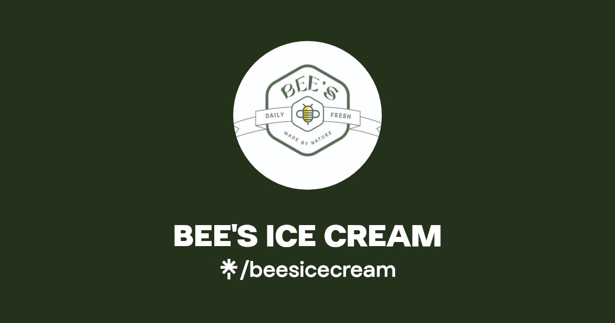 BEE'S ICE CREAM Instagram, Facebook Linktree