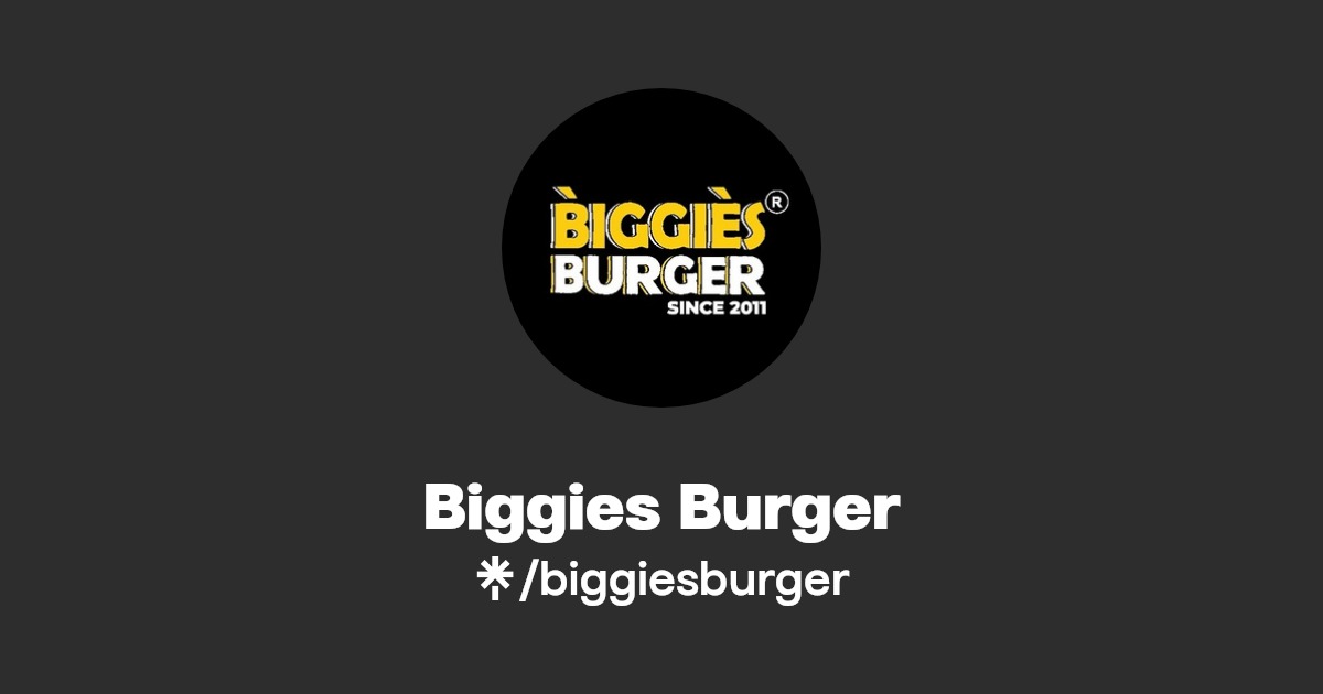 Biggies Burger Instagram, Facebook Linktree