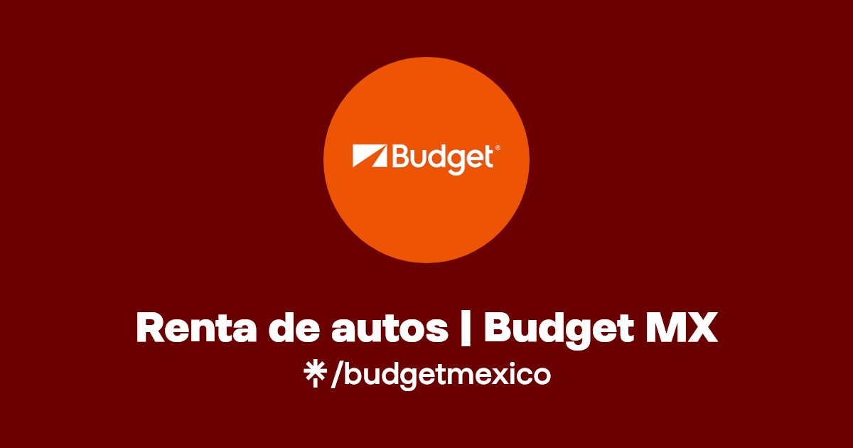 Renta de autos Budget MX Twitter, Instagram, Facebook Linktree
