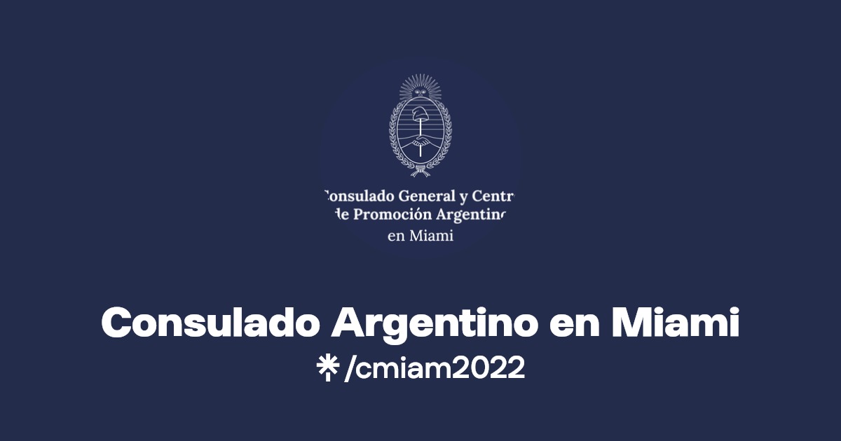 Consulado Argentino en Miami Twitter, Instagram, Facebook Linktree