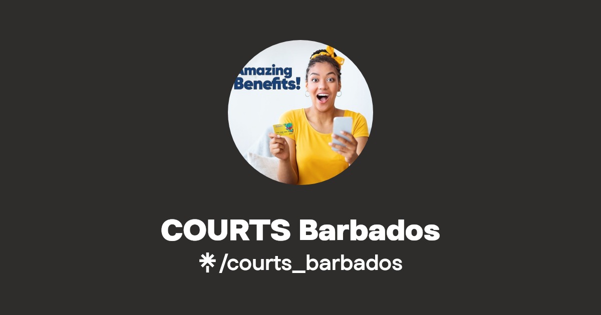 COURTS Barbados Instagram, Facebook Linktree
