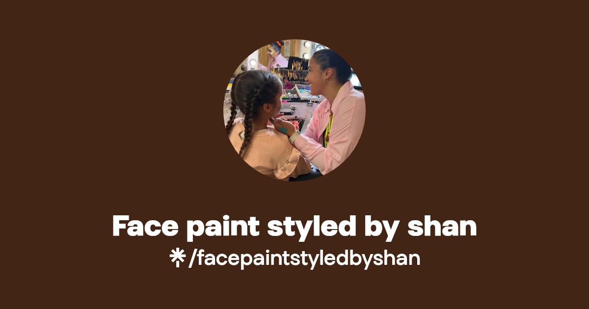 Face painter & glitter artist Instagram, Facebook Linktree