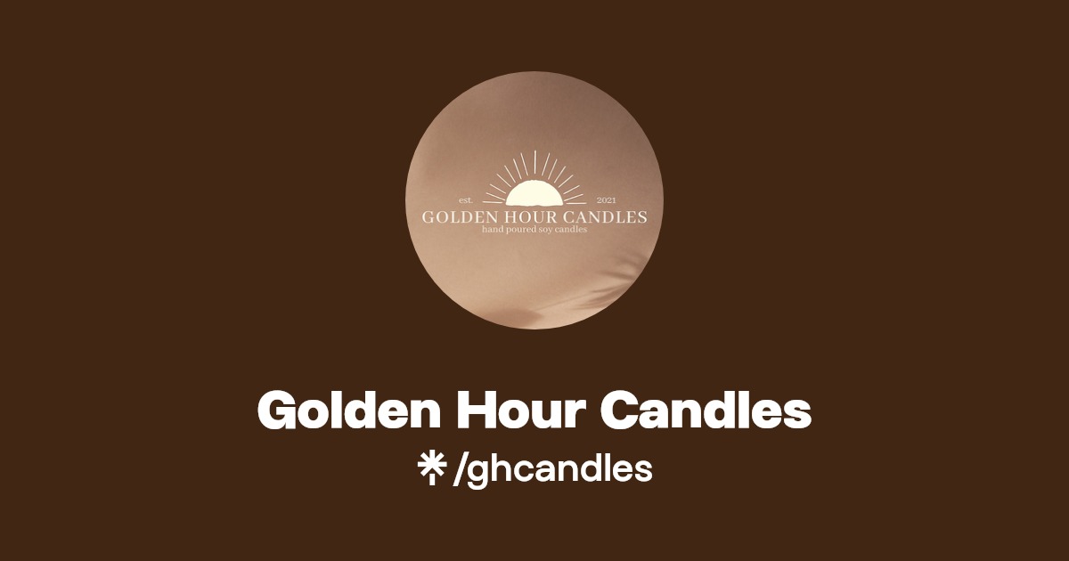 Golden Hour Candles Instagram, TikTok Linktree