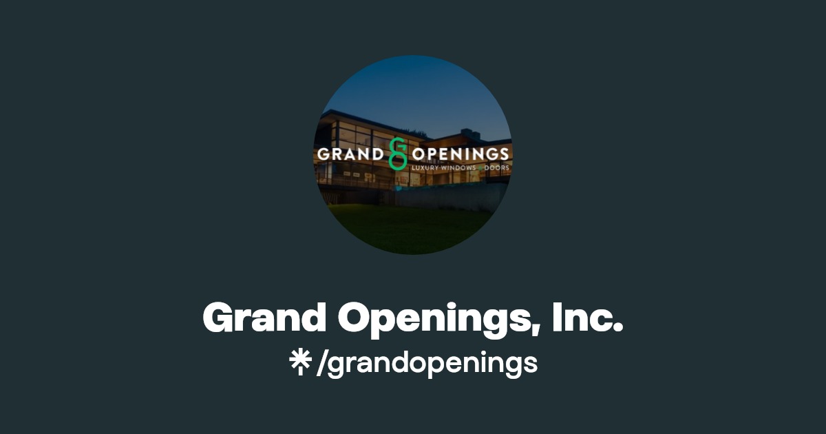 Grand Openings, Inc. Instagram, Facebook Linktree