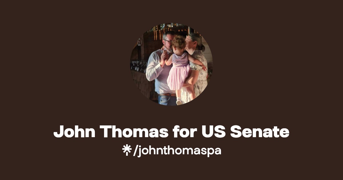 John Thomas for US Senate Twitter, Instagram, Facebook Linktree