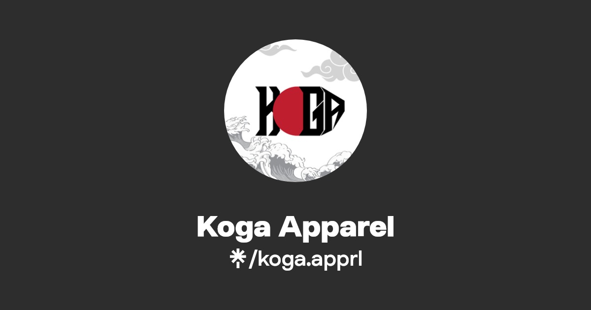 Koga Apparel Instagram, TikTok Linktree