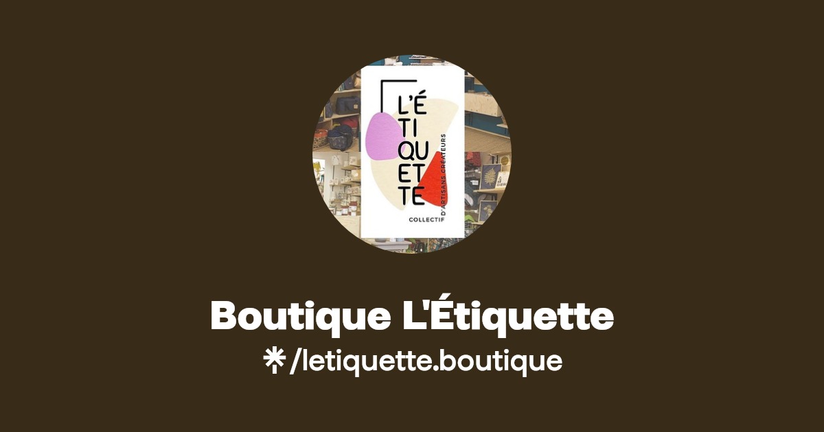 Boutique L'Étiquette Instagram, Facebook Linktree