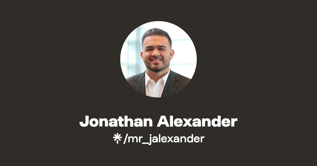 Jonathan Alexander Instagram, Facebook Linktree