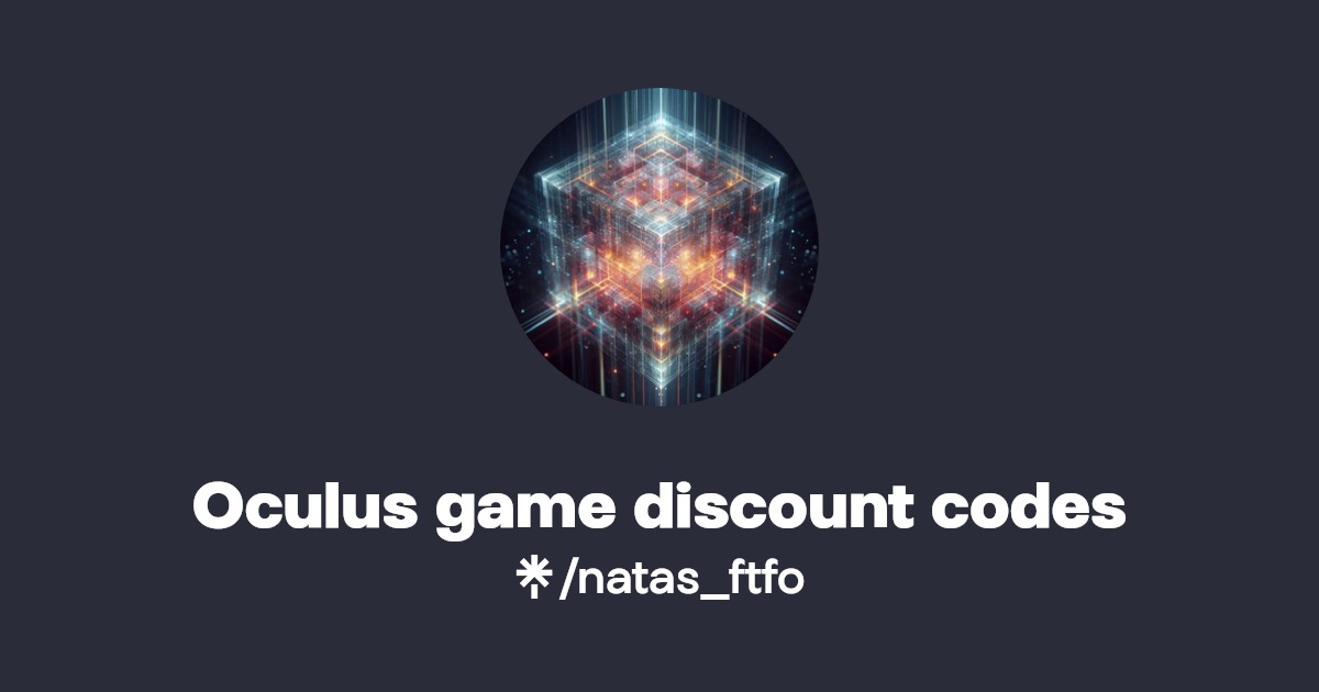 Oculus game discount codes Linktree