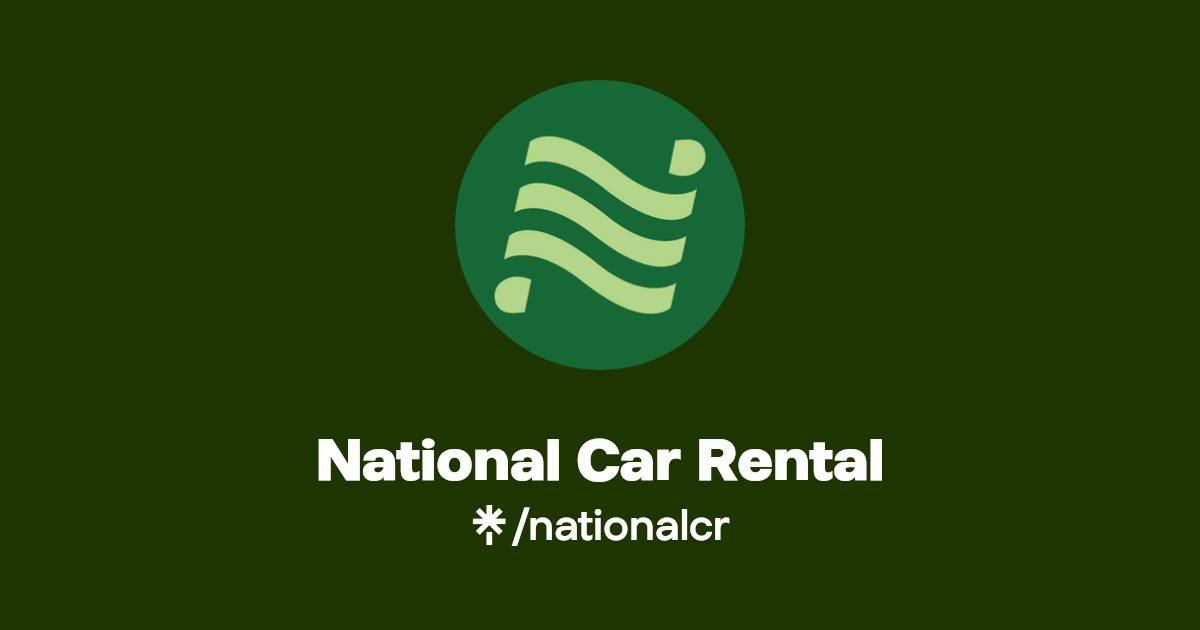 National Car Rental Instagram, Facebook Linktree