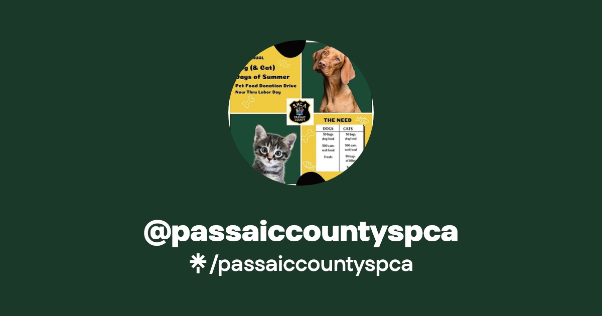 passaiccountyspca Twitter, Instagram, Facebook Linktree