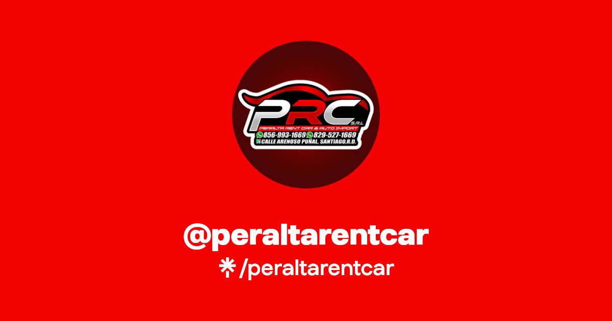 peraltarentcar's link in bio Latest Products and socials Linktree