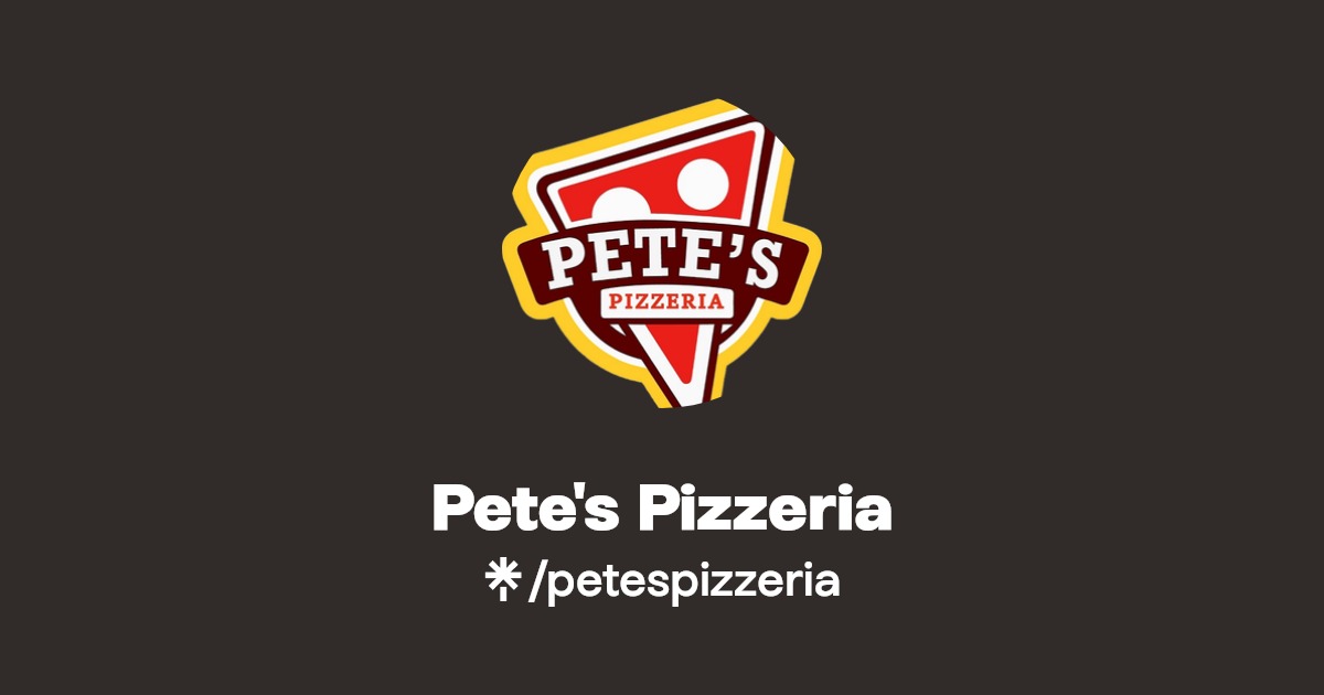 Pete's Pizzeria Instagram, Facebook Linktree