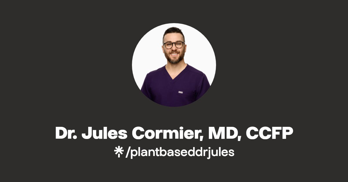 PlantBased Dr. Jules Instagram, Facebook Linktree