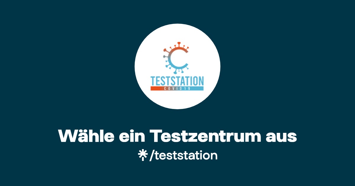 Wähle ein Testzentrum aus Linktree