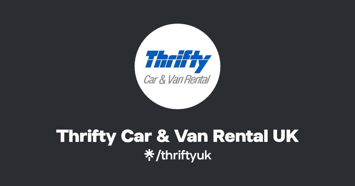 Thrifty Car & Van Rental UK Instagram, Facebook Linktree