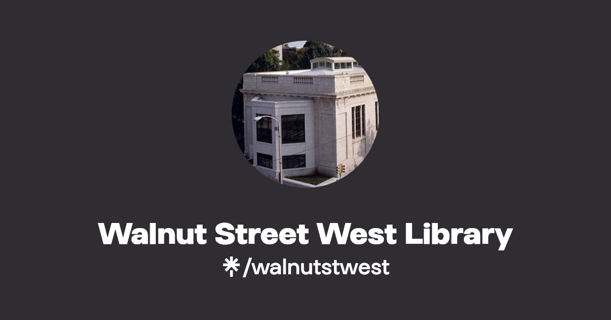 Walnut Street West Library Instagram, Facebook Linktree