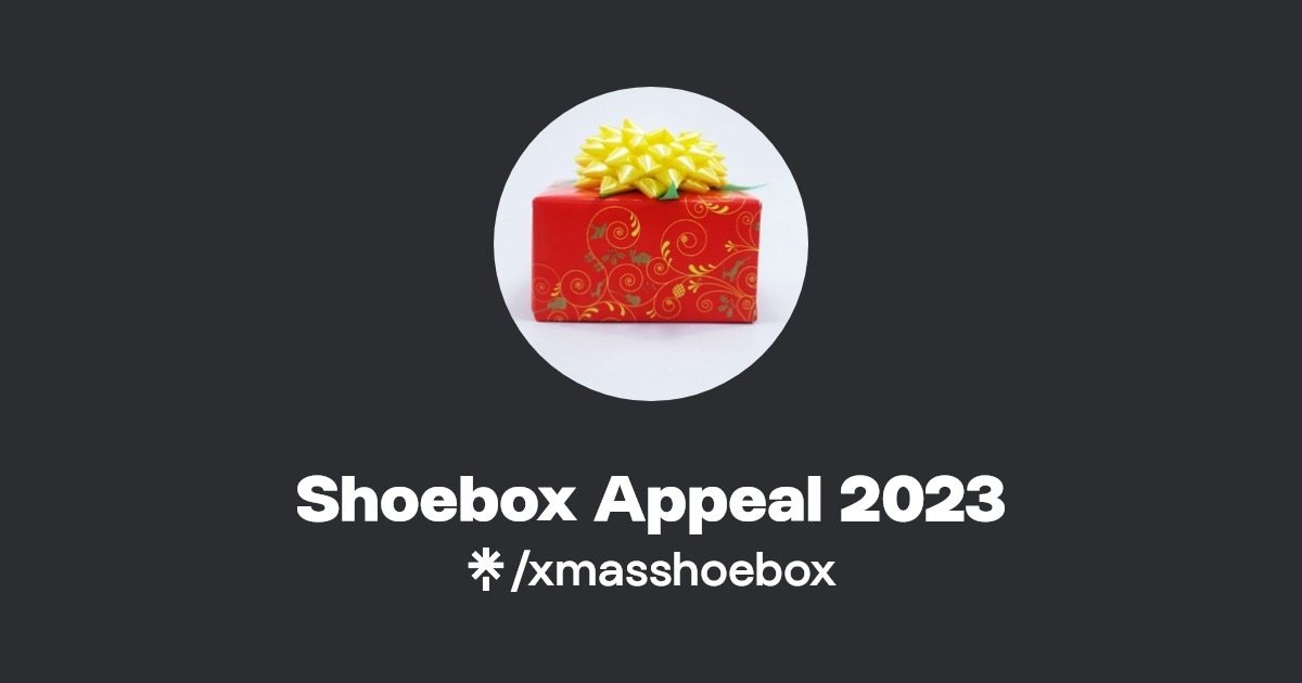 Shoebox Appeal 2023 Instagram, Facebook Linktree