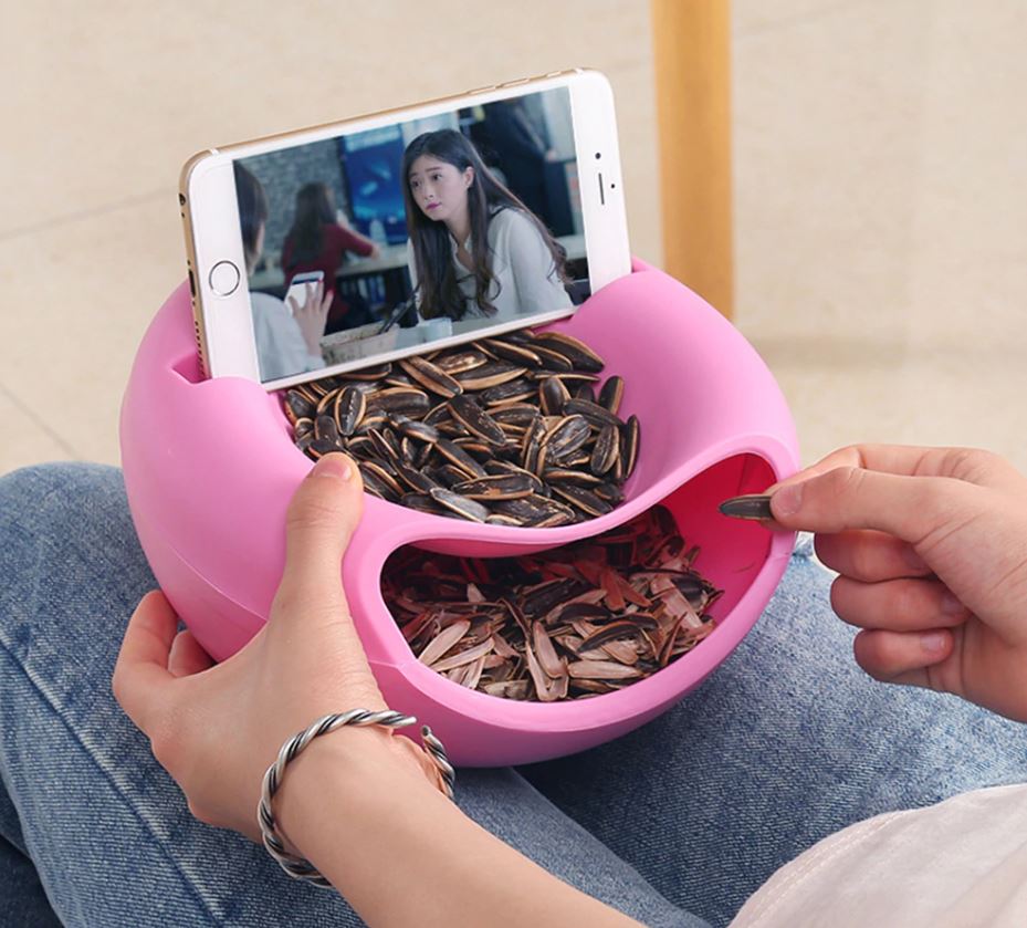 Lazy Snack Bowl and Mobile Phone Holder