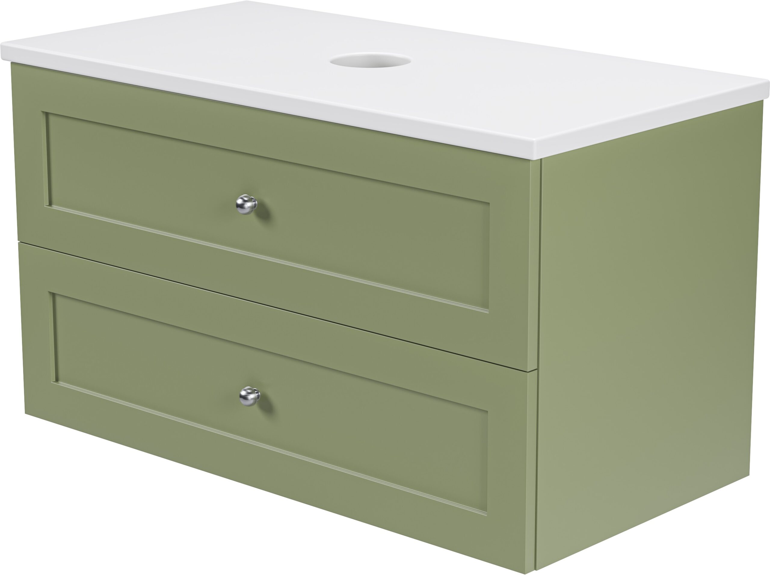 Heritage Shaker 900mm Wall Hung Vanity Sage Green LINSOL
