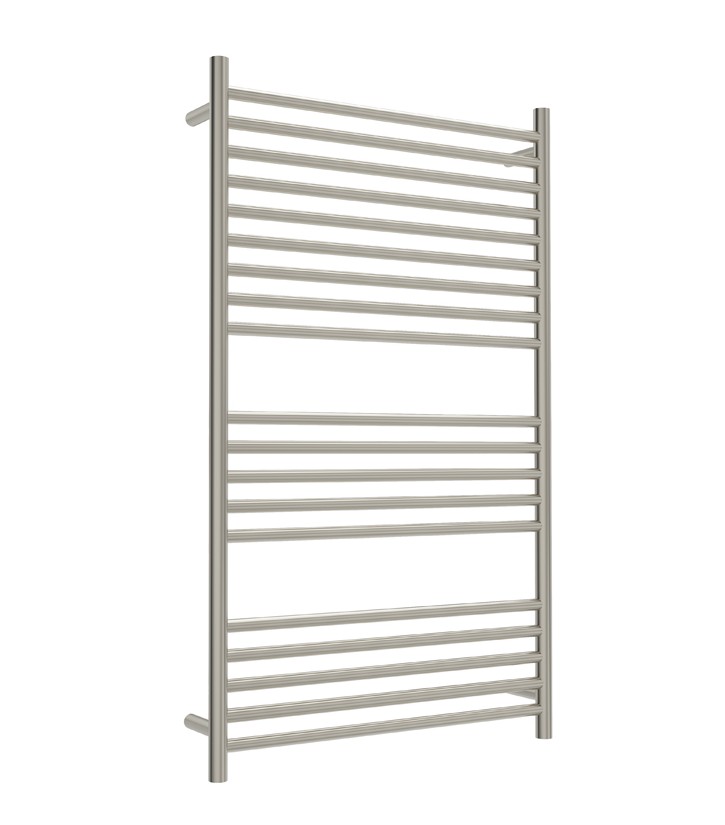 Allegra 19 Bar Wide Heated Towel Rail Brushed Nickel LINSOL