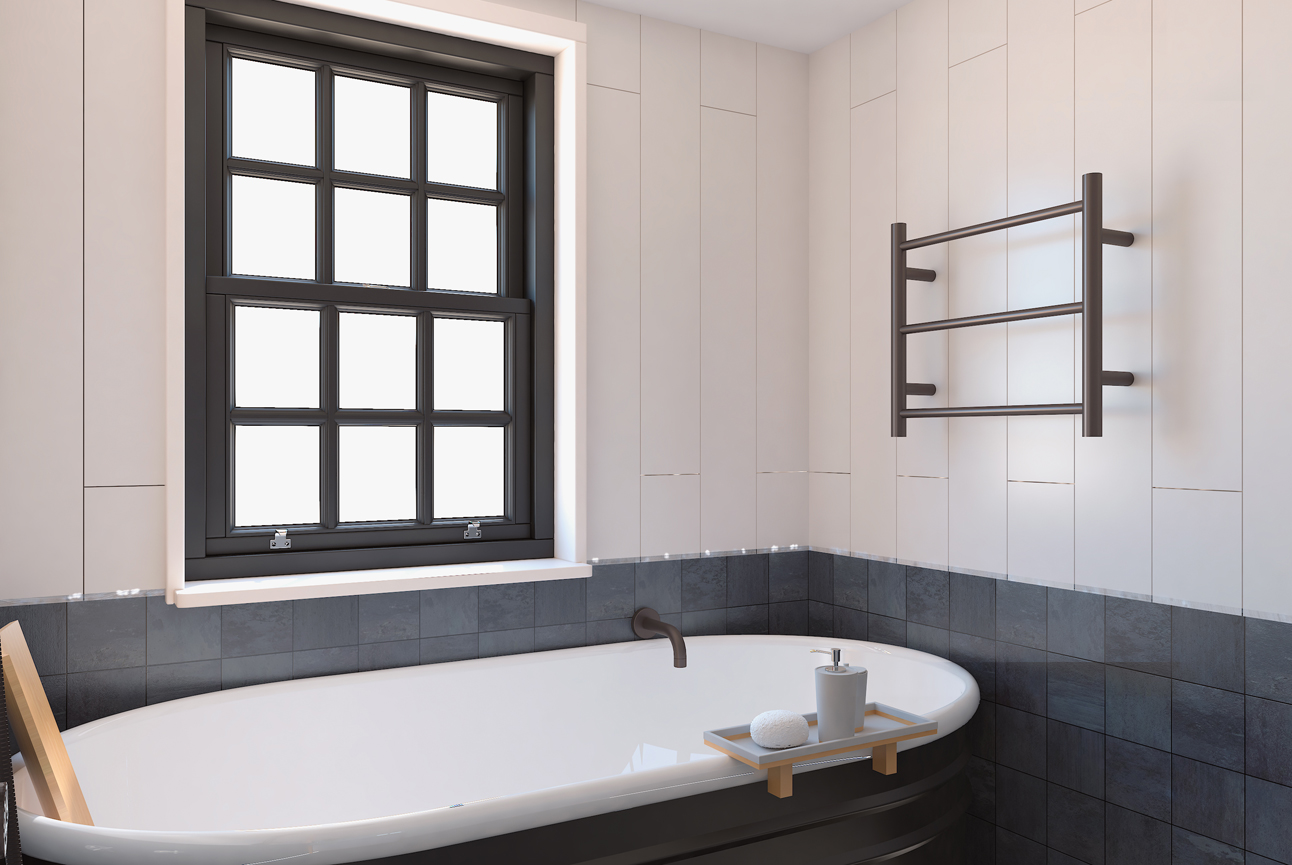 Avid 3 Bar Heated Towel Rail Gunmetal LINSOL