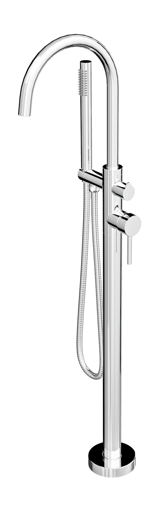 Nure Freestanding Bath Filler With Hand Shower Chrome LINSOL