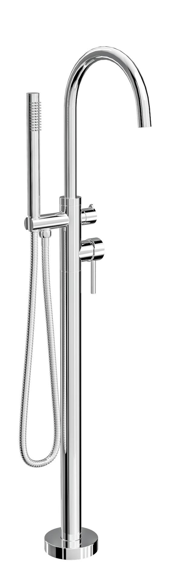 Nure Freestanding Bath Filler With Hand Shower Chrome LINSOL