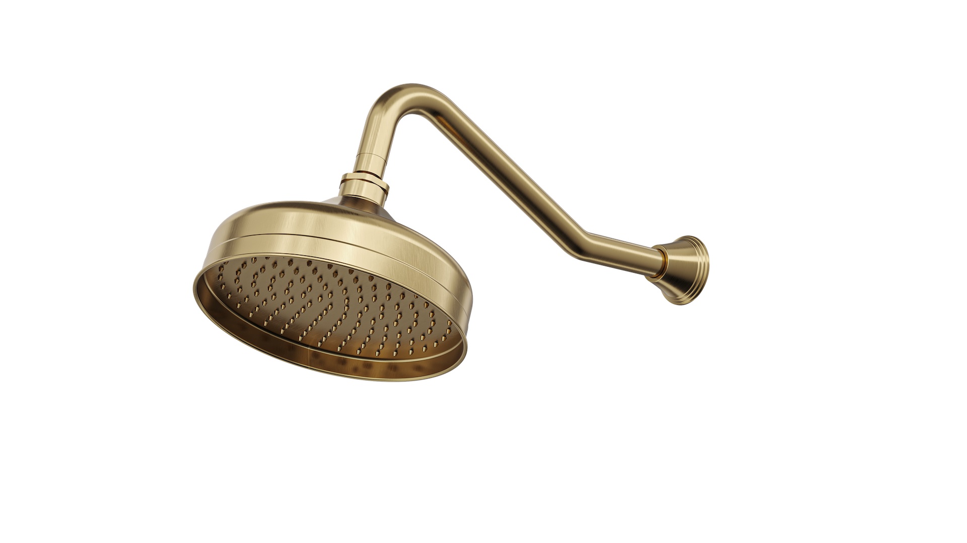 Vintage Brass Shower Head And Wall Arm Brushed Brass LINSOL