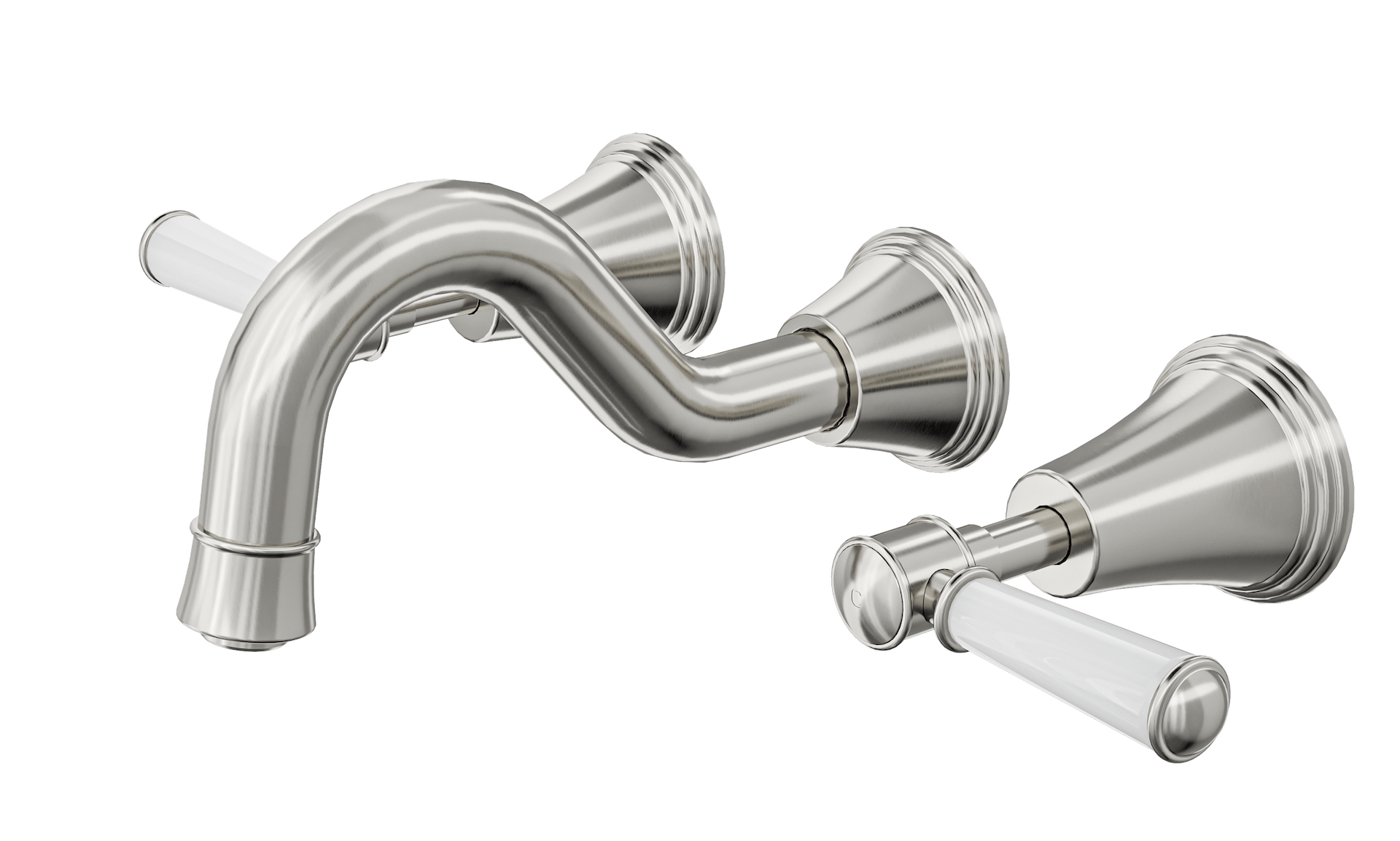 Vintage Lever Handle Bath Set Brushed Nickel LINSOL