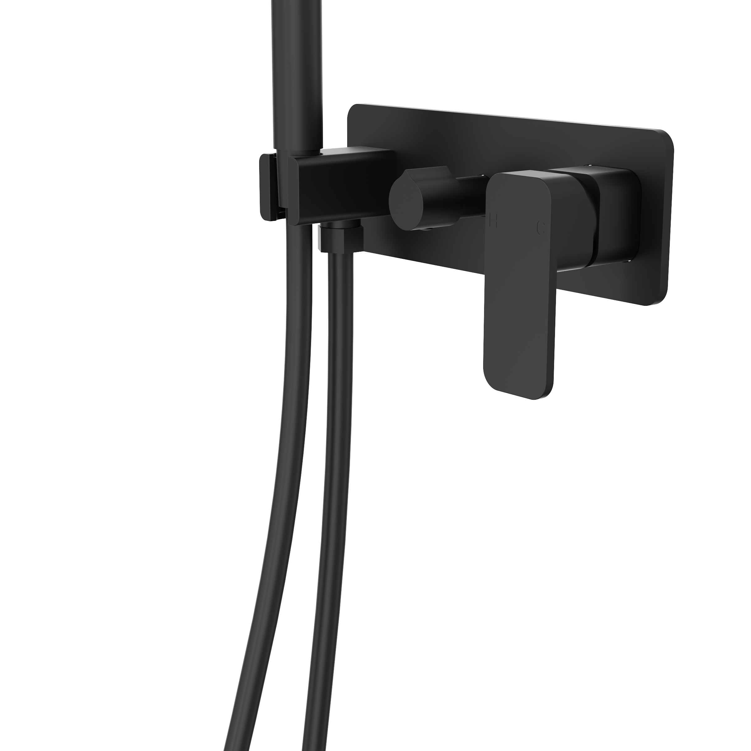 Zia Wall Mixer with Hand Shower Matte Black LINSOL