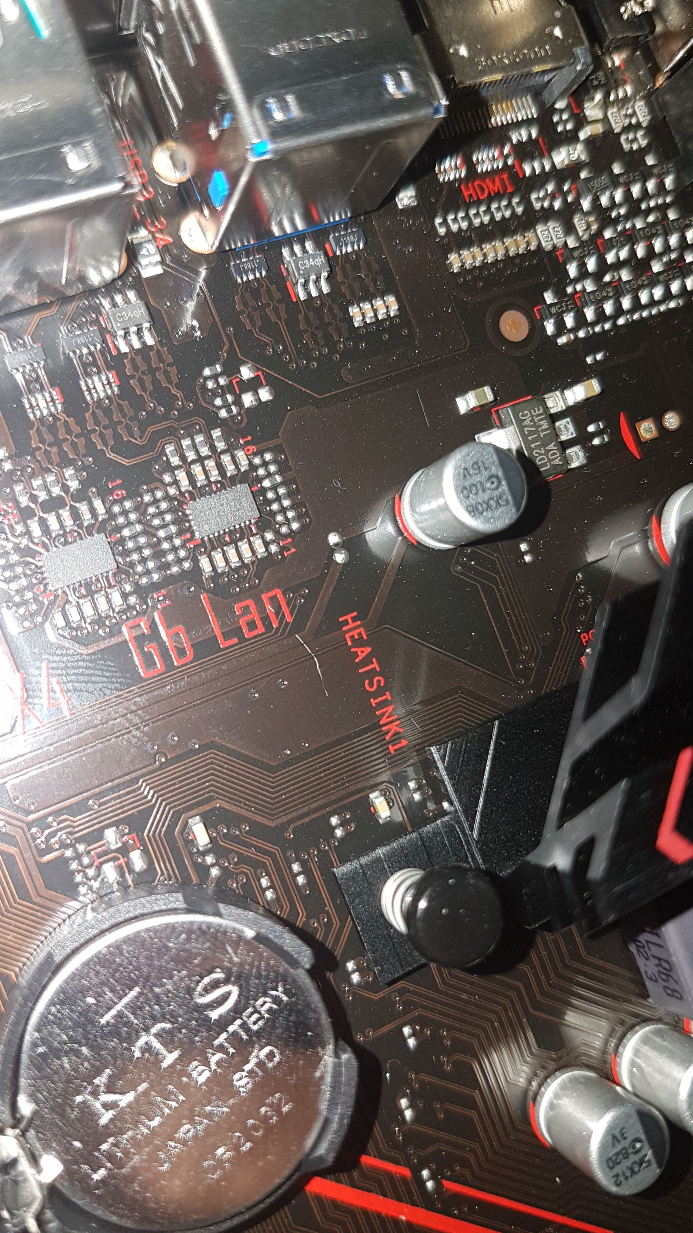 Scratched ASUS Prime B350 PLUS motherboard, potential fry