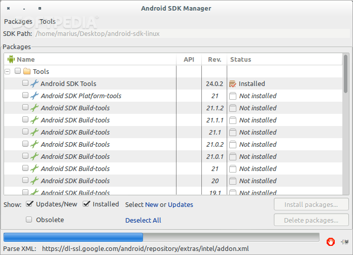 Download Android SDK Linux 3.1.2.0