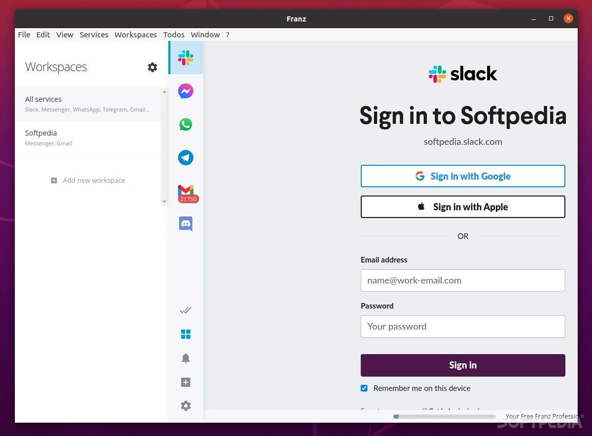 Franz (Linux) Download, Review, Screenshots