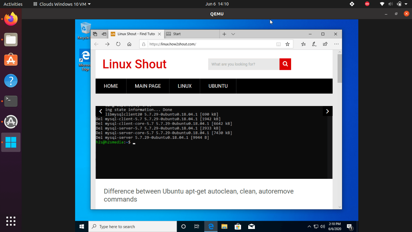 Linux vm on windows 10 surfervse