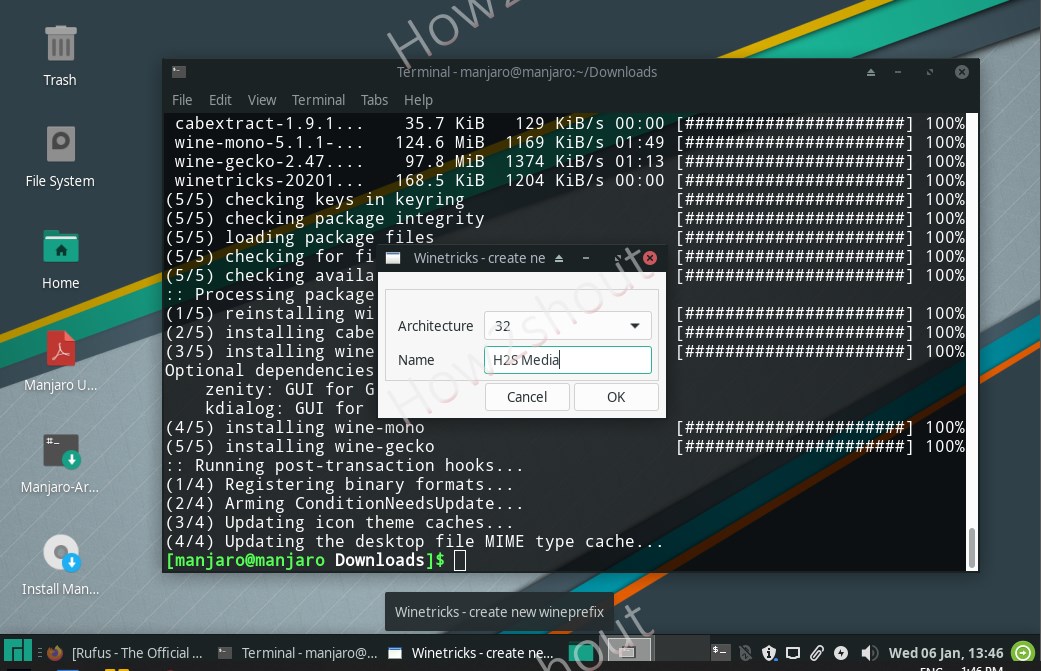 Install Wine for Arch Linux such as Manjaro Linux Shout