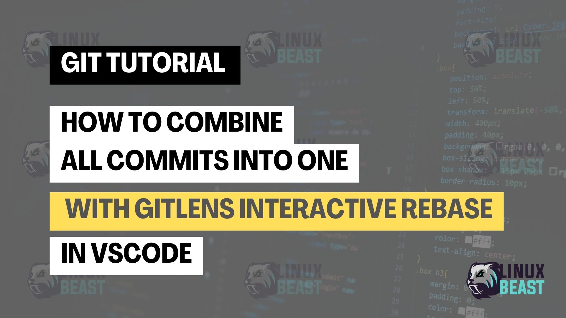 How to Combine All Commits into One with GitLens Interactive Rebase in