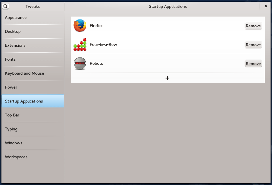 Manage startup applications in GNOME 3 using GNOME Tweak Tool